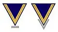 *left: Matrosengefreiter as Unteroffizieranwärter (UA): silvery bar, indicating Petty Officer training in progress. *right: Matrosengefreiter as UA: silvery half-angle, indicating Petty Officer training passed