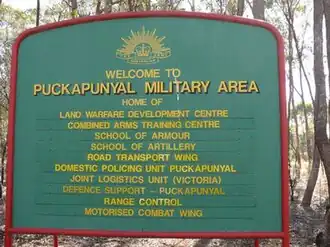 Sign at entry