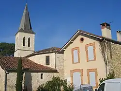 The church and surroundings in Roques