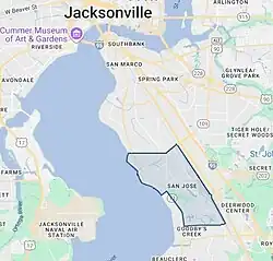 San Jose is shaded[a]