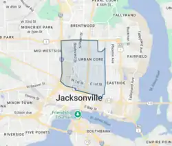 Springfield neighborhood is shaded