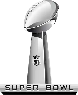 The 2010-2015 Super Bowl Trophy, A silver football.