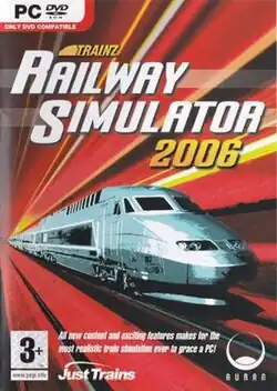This cover art depicts a high-speed bullet train. The game's logo is at the top, while the company publication logos and rating information are at the bottom.