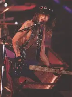 Taiji performing with X circa 1990