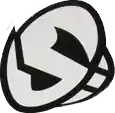 A black-and-off-white logo showing an askew skull design that also resembles the letter 'S'