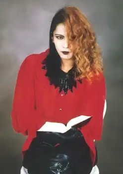Promotional photograph of Tetsu Takano in Malice Mizer (1994)