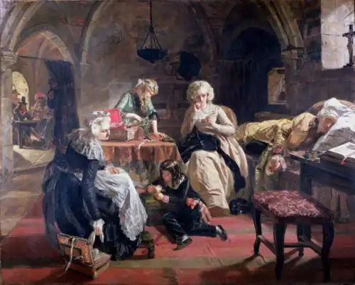 The Royal Family of France in the Prison of the Temple by Edward Matthew Ward