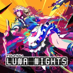 Packaging artwork, depicting a woman in a maid outfit striding through a colorful backdrop. The game's logo is positioned near the middle-bottom of the artwork.