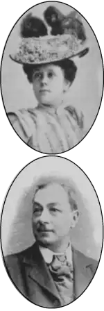 head and shoulders portrait photographs (not in stage costume) of a woman and a man