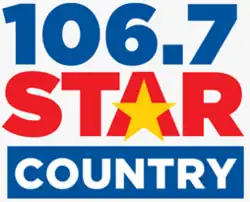 Text reading "106.7 Star Country" with a yellow star