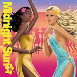 Digital art depiction of Muni Long in a golden strapless dress and Zara Larsson in a sparkling blue backless dress
