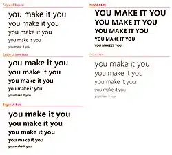 Sample text of the Zegoe fonts.