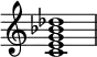{
\override Score.TimeSignature
#'stencil = ##f
\relative c' {
\time 4/4
\set Score.tempoHideNote = ##t \tempo 1 = 20
<c e g bes des>1
}
}