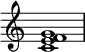 {
\override Score.TimeSignature
#'stencil = ##f
\relative c' {
\time 4/4
\set Score.tempoHideNote = ##t \tempo 1 = 20
<c e f g>1
}
}